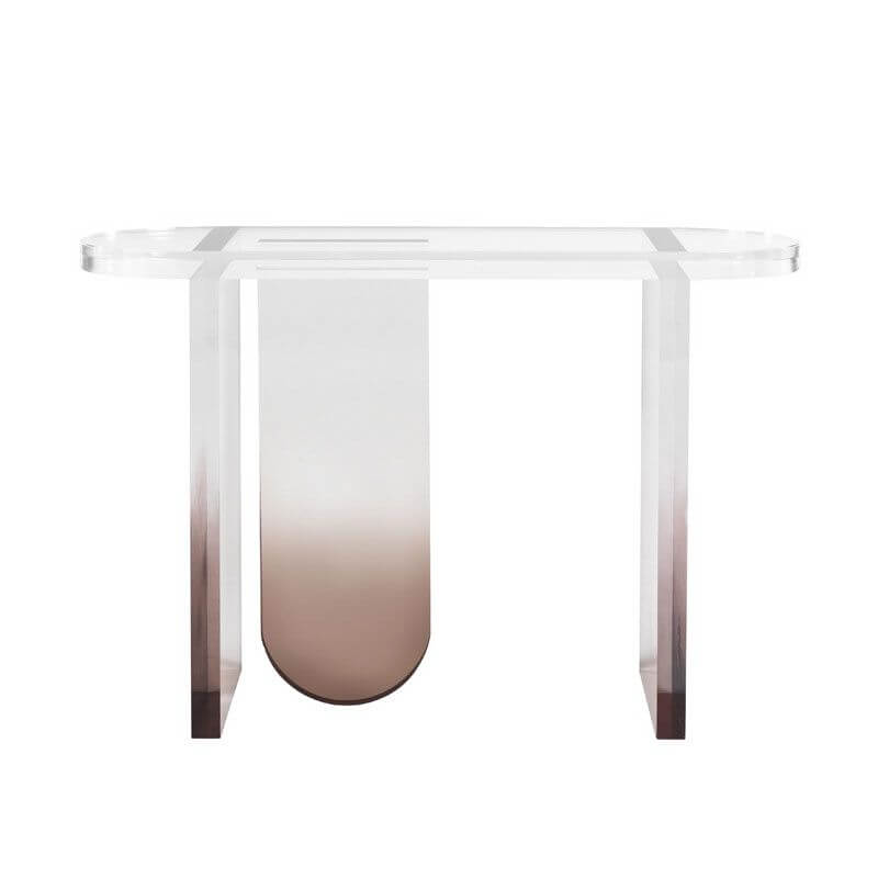 Modern Lucite Console Table with Gradient Acrylic Base