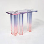 Modern Lucite Console Table with Gradient Acrylic Base