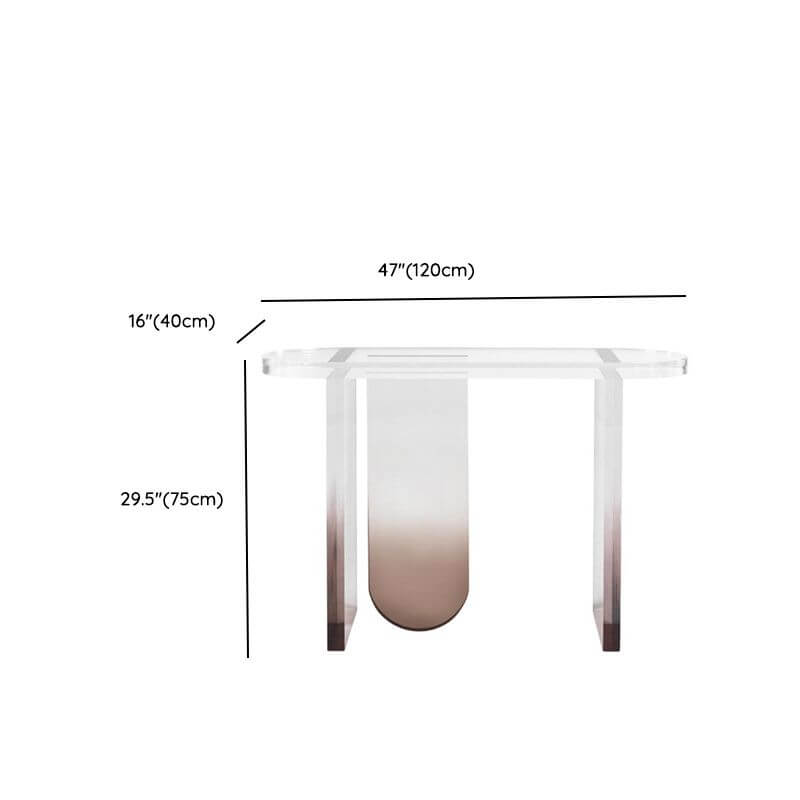 Modern Lucite Console Table with Gradient Acrylic Base Dimensions