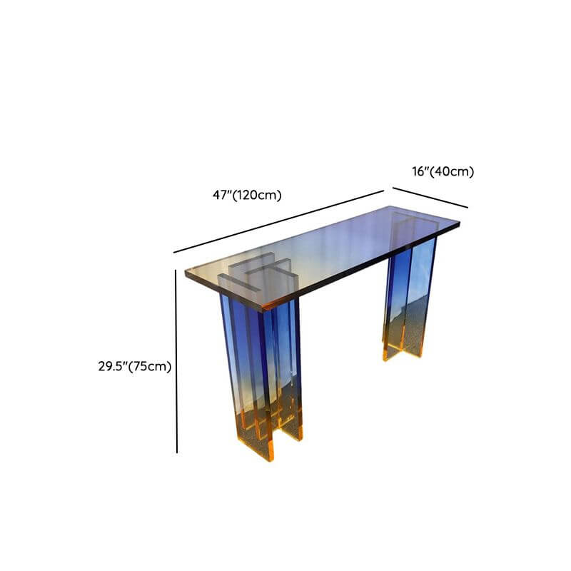 Modern Lucite Console Table with Gradient Acrylic Base Dimensions