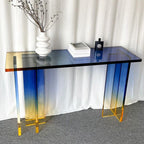 Modern Lucite Console Table with Gradient Acrylic Base Main Product Image