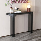 Modern Lucite Demilune Console Table with Twin Pedestal Base