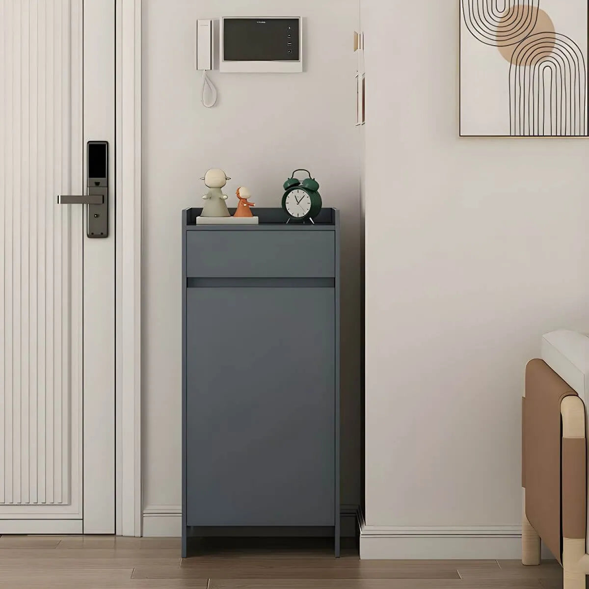 Modern Manufactured Wood Shoe Storage Cabinet with Adjustable Shelves Secondary image