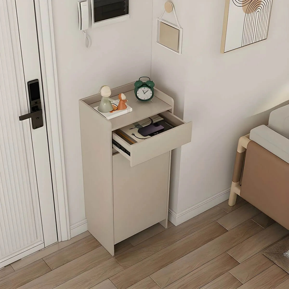 Modern Manufactured Wood Shoe Storage Cabinet with Adjustable Shelves