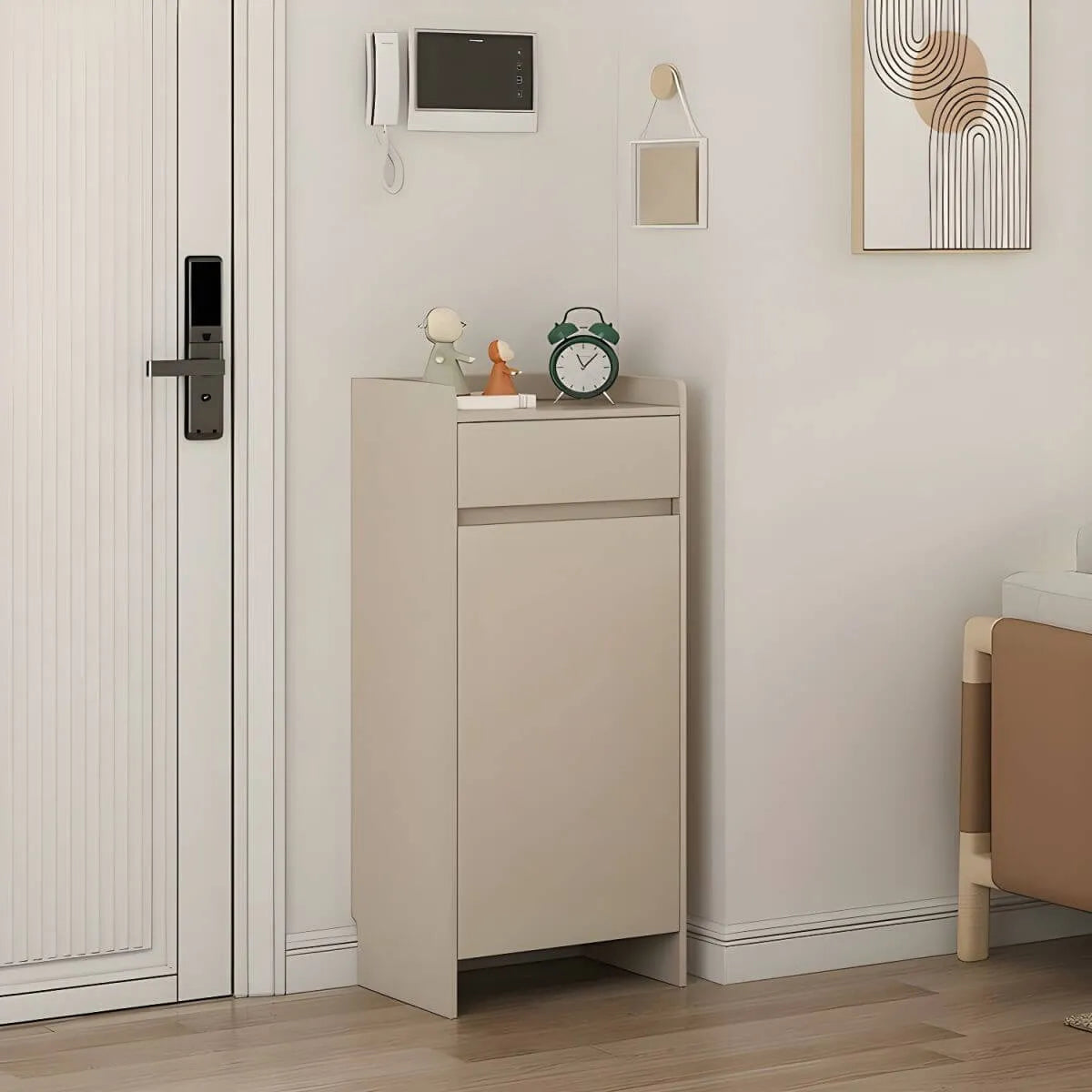 Modern Manufactured Wood Shoe Storage Cabinet with Adjustable Shelves