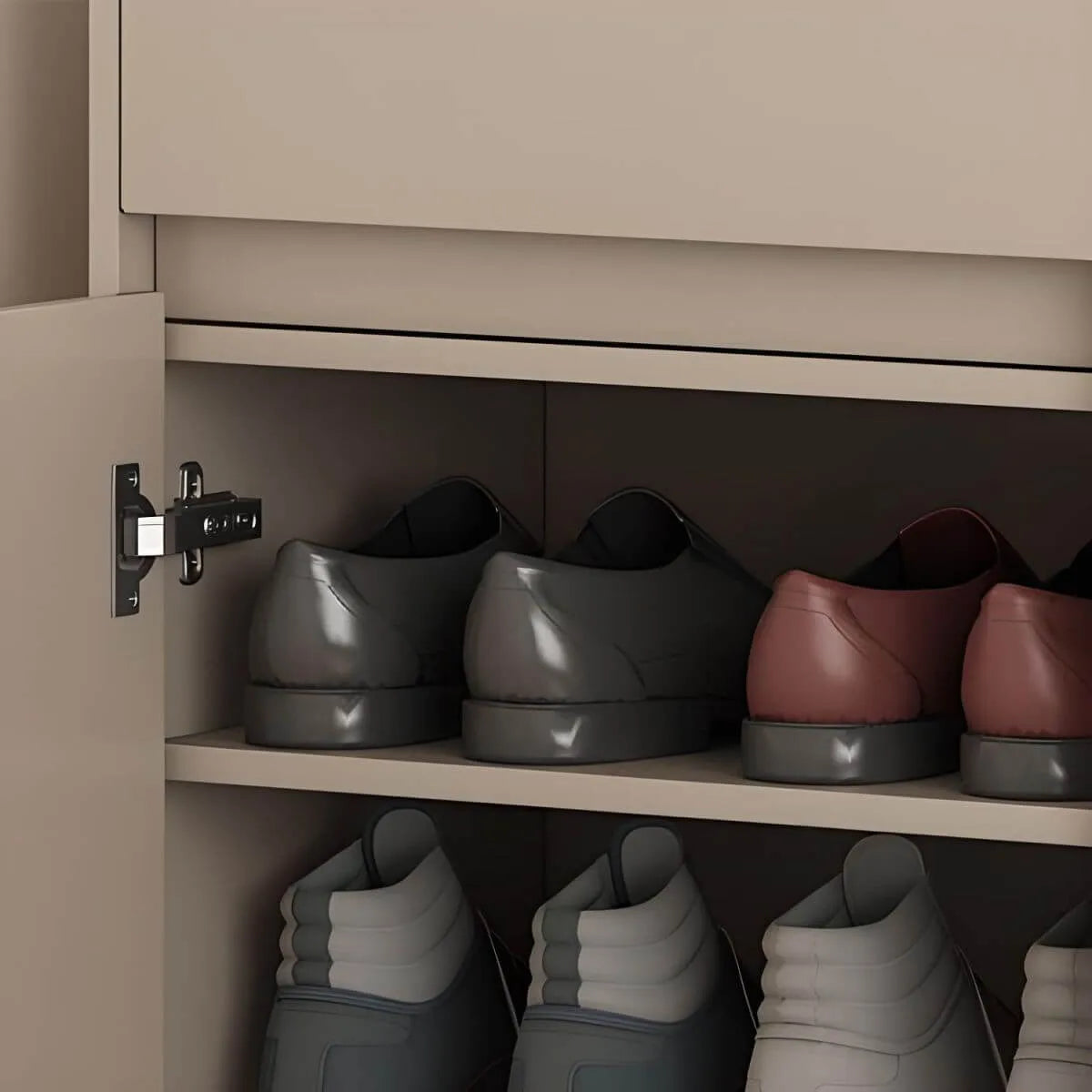 Modern Manufactured Wood Shoe Storage Cabinet with Adjustable Shelves