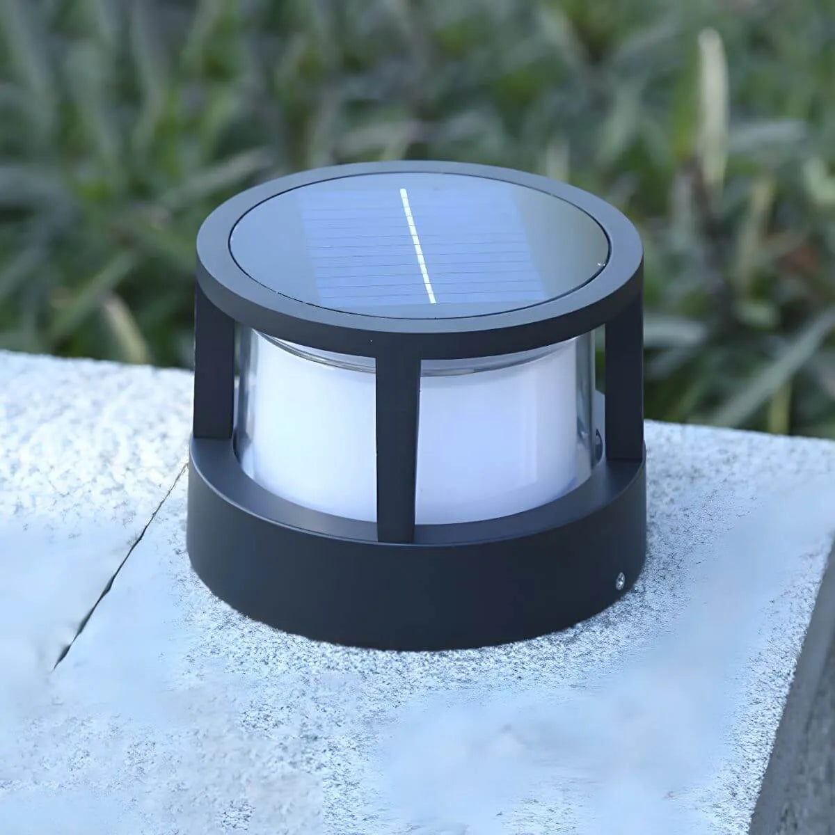 Modern Matte Black Metal Solar Outdoor Table Lamp with 3-Color LED Imagen secundaria del producto