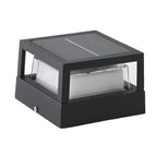 Modern Matte Black Metal Solar Outdoor Table Lamp with 3-Color LED