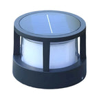 Modern Matte Black Metal Solar Outdoor Table Lamp with 3-Color LED