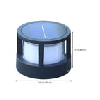 Modern Matte Black Metal Solar Outdoor Table Lamp with 3-Color LED Dimensions