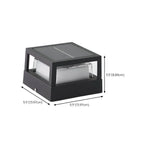 Modern Matte Black Metal Solar Outdoor Table Lamp with 3-Color LED Dimensions