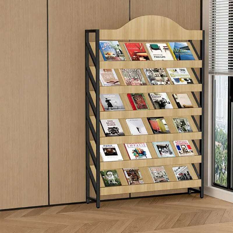 Modern Metal and Wood Etagere Shelf in Multiple Finishes