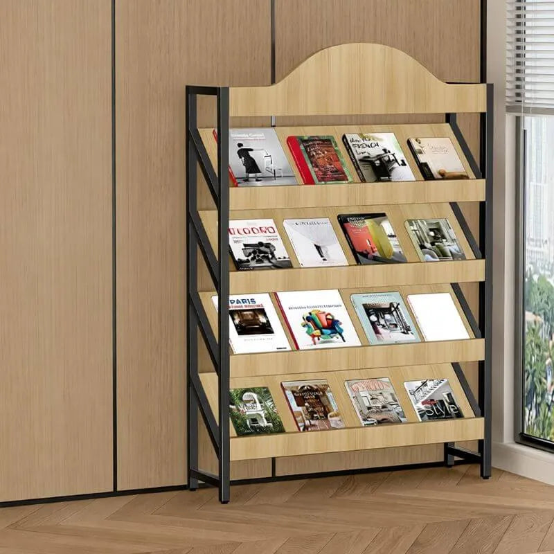 Modern Metal and Wood Etagere Shelf in Multiple Finishes