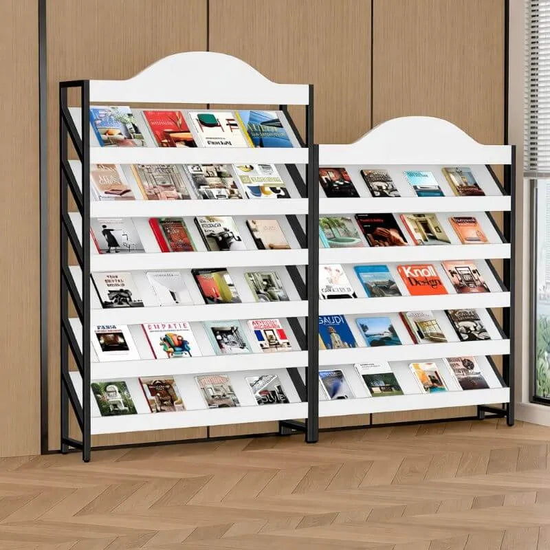 Modern Metal and Wood Etagere Shelf in Multiple Finishes