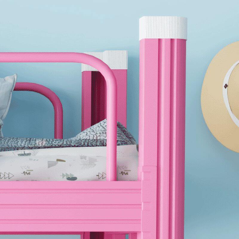 Modern Metal Bunk Bed for Kids – White and Blue Design