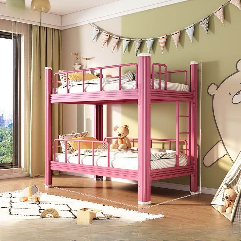 Modern Metal Bunk Bed in Blue for Kids' Bedrooms