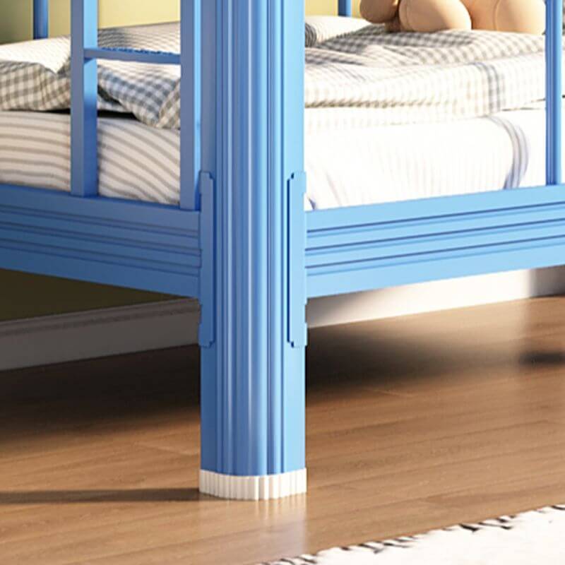 Modern Metal Bunk Bed in Blue for Kids' Bedrooms