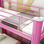 Modern Metal Bunk Bed Set for Kids – Twin Panel Design with Safety Guardrails