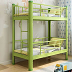 Modern Metal Bunk Bed Set for Kids – Twin Panel Design with Safety Guardrails