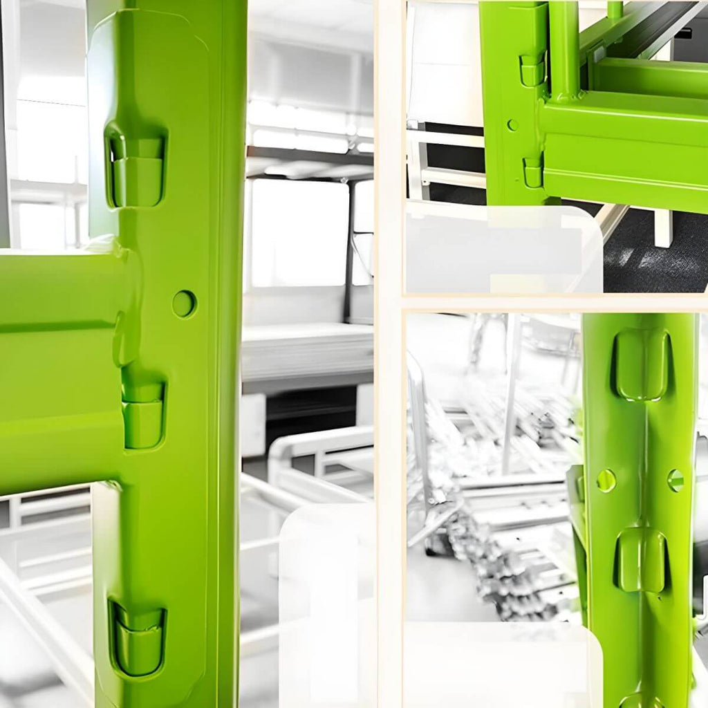 Modern Metal Bunk Bed Set for Kids – Twin Panel Design with Safety Guardrails