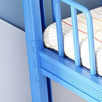 Modern Metal Bunk Bed with Guardrails and Ladder