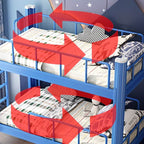 Modern Metal Bunk Bed with Guardrails and Ladder