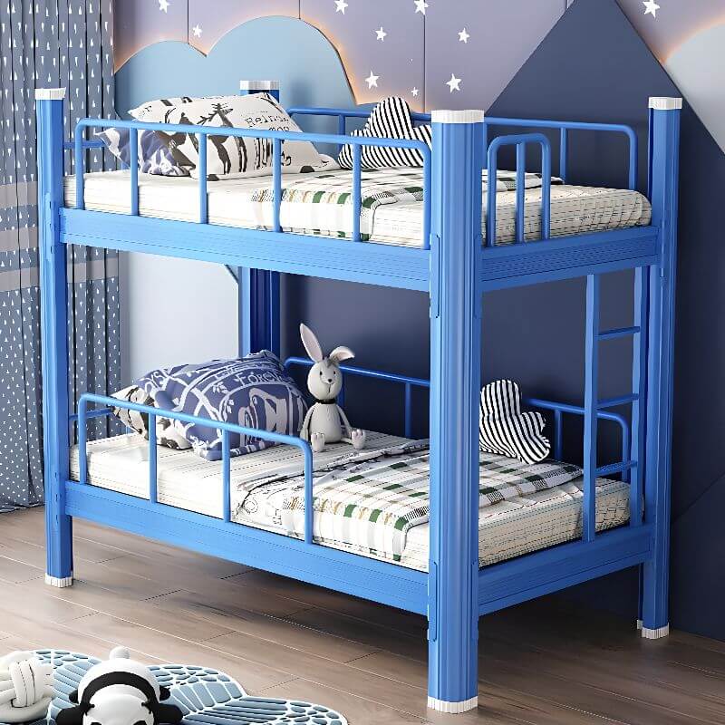 Modern Metal Bunk Bed with Guardrails and Ladder Main Product Image