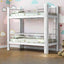 Modern Metal Bunk Bed with Ladder in White for Kids' Bedrooms