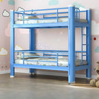 Modern Metal Bunk Bed with Ladder in White for Kids' Bedrooms
