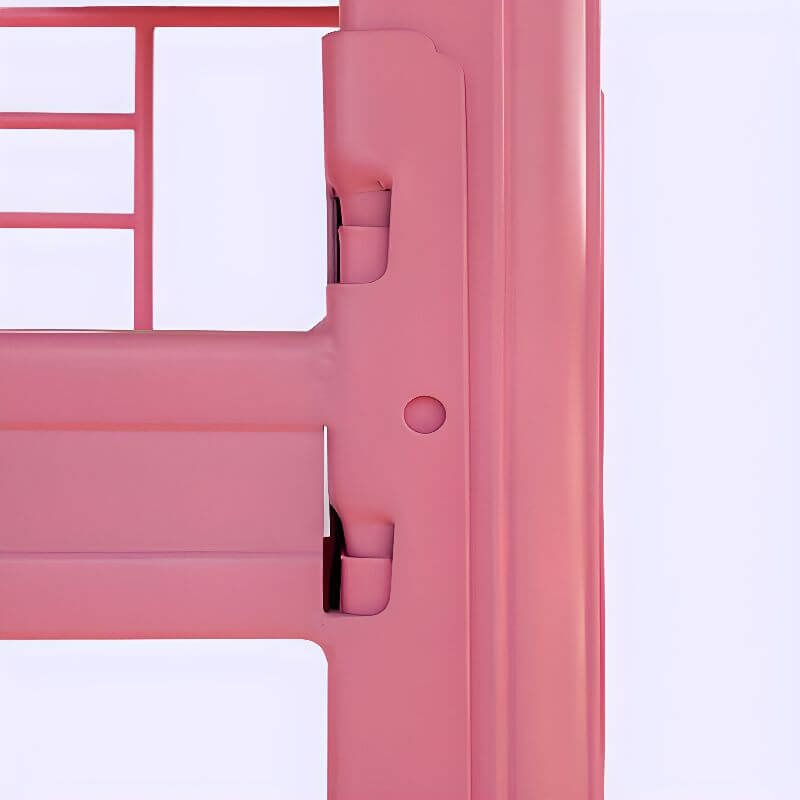 Modern Metal Bunk Bed with Ladder in White for Kids' Bedrooms