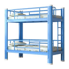 Modern Metal Bunk Bed with Ladder in White for Kids' Bedrooms