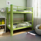 Modern Metal Bunk Bed with Ladder in White for Kids' Bedrooms