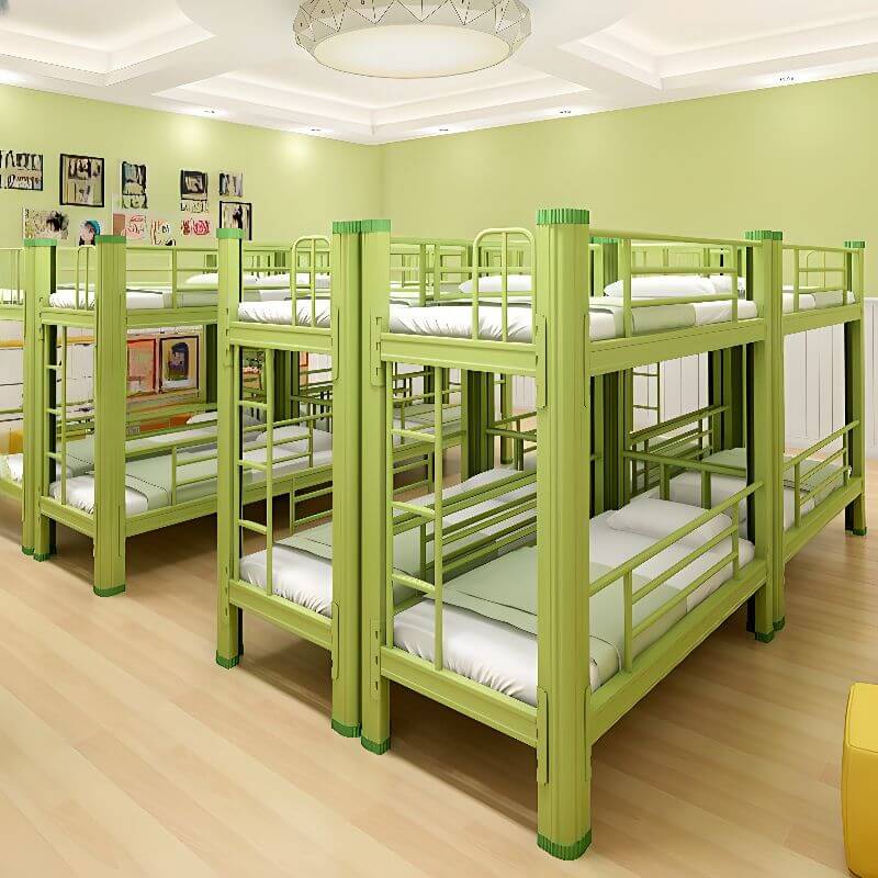 Modern Metal Bunk Bed with Ladder in White for Kids' Bedrooms Image secondaire du produit