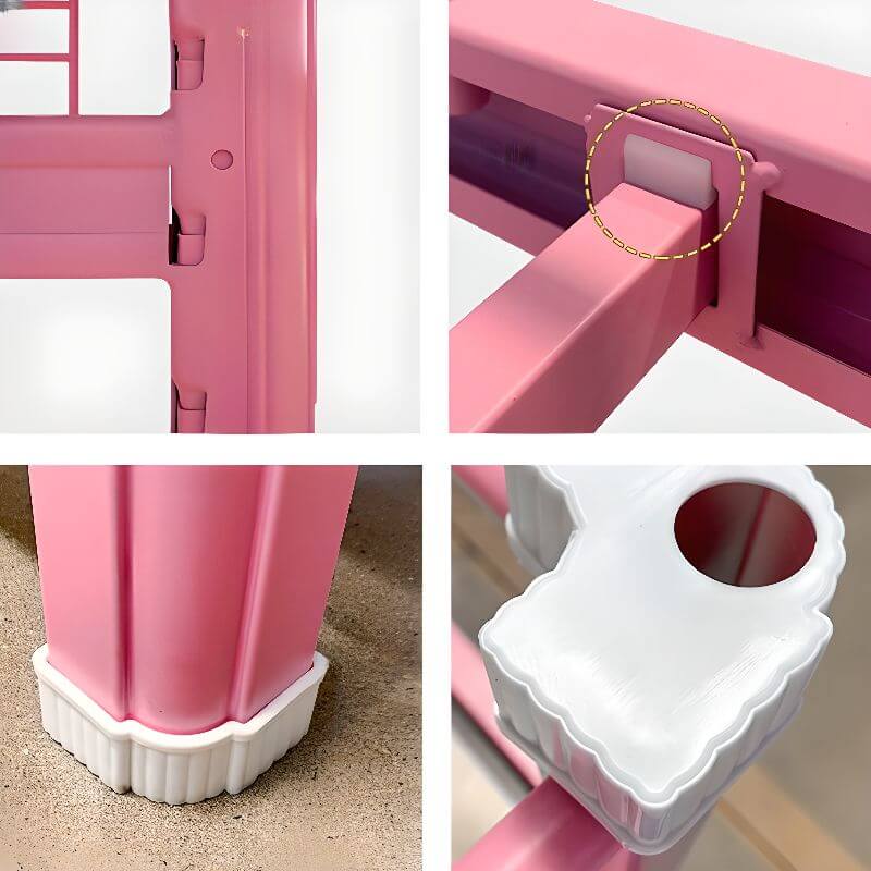 Modern Metal Bunk Bed with Ladder in White for Kids' Bedrooms