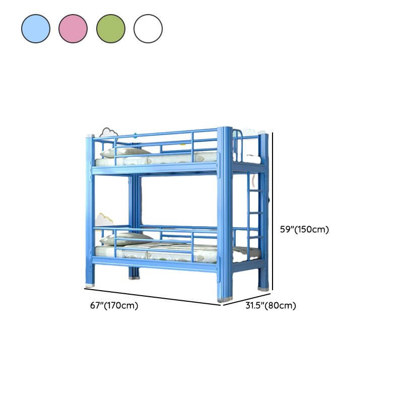 Modern Metal Bunk Bed with Ladder in White for Kids' Bedrooms Dimensions