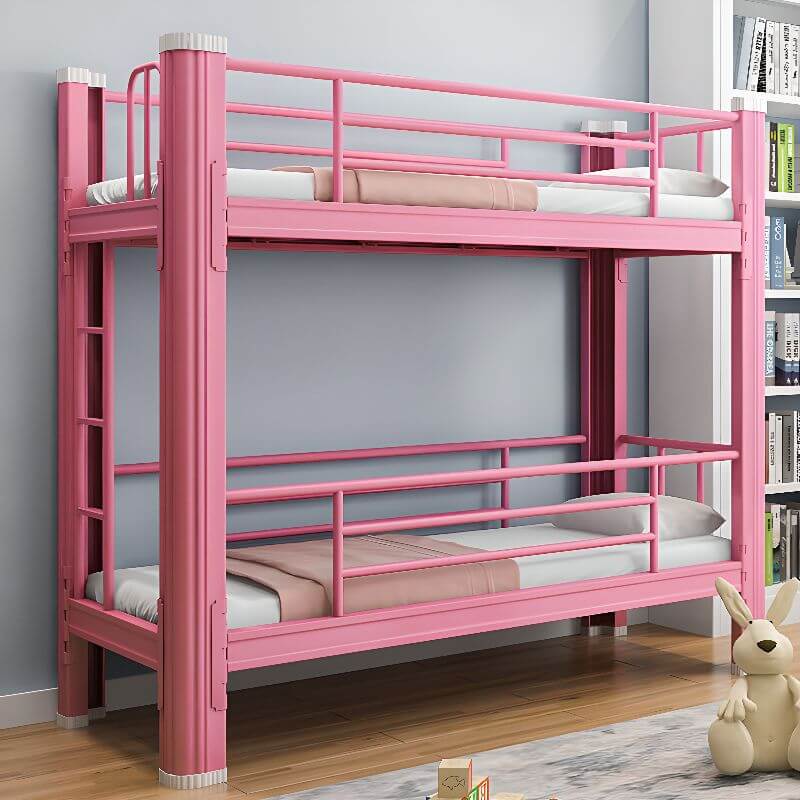 Modern Metal Bunk Bed with Ladder in White for Kids' Bedrooms Main Product Image Image principale du produit