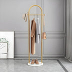 Modern Metal Coat Rack with Marble Base – Hall Tree for Entryway