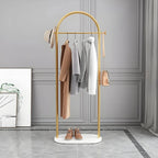 Modern Metal Coat Rack with Marble Base – Hall Tree for Entryway