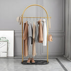 Modern Metal Coat Rack with Marble Base – Hall Tree for Entryway