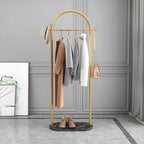 Modern Metal Coat Rack with Marble Base – Hall Tree for Entryway