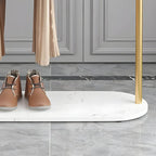 Modern Metal Coat Rack with Marble Base – Hall Tree for Entryway