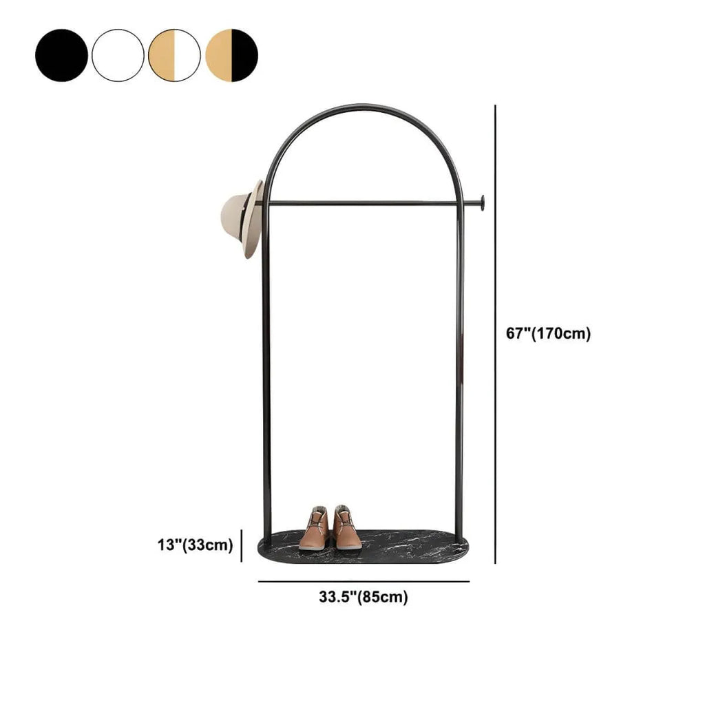Modern Metal Coat Rack with Marble Base – Hall Tree for Entryway Dimensions