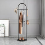 Modern Metal Coat Rack with Marble Base – Hall Tree for Entryway Main Product Image