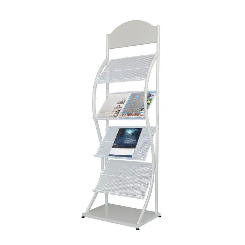 Modern Metal Etagere Bookcase with Open Back and Grid Shelves