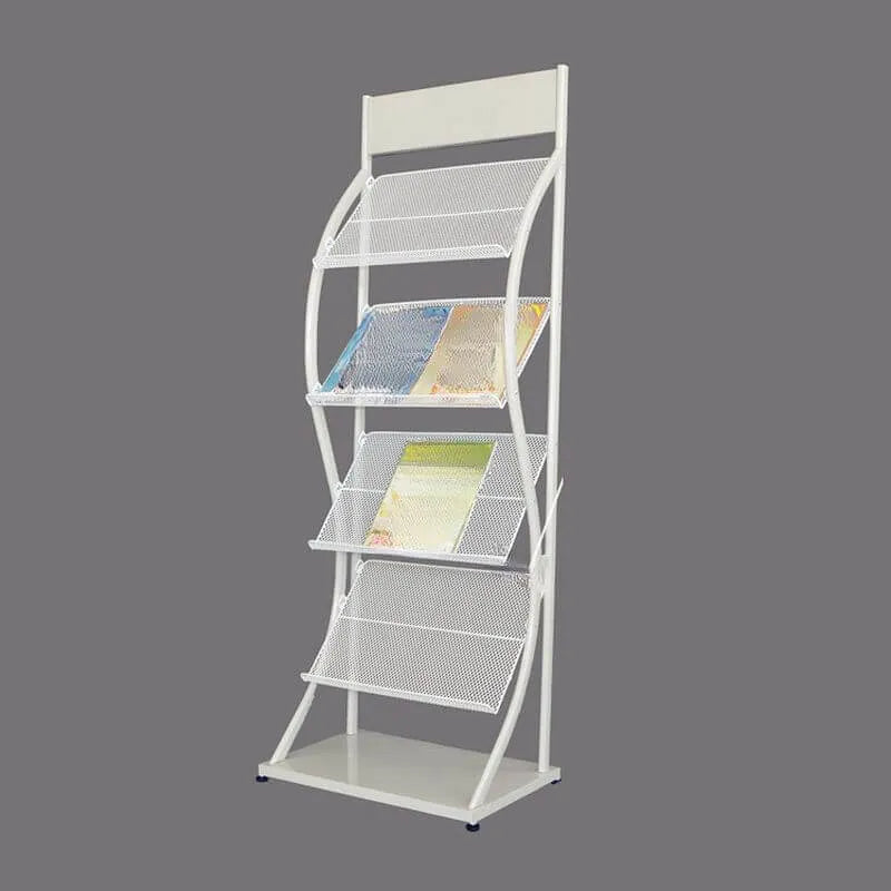 Modern Metal Etagere Bookcase with Open Back and Grid Shelves
