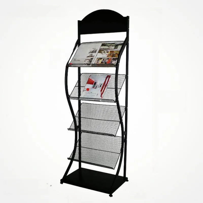 Modern Metal Etagere Bookcase with Open Back and Grid Shelves