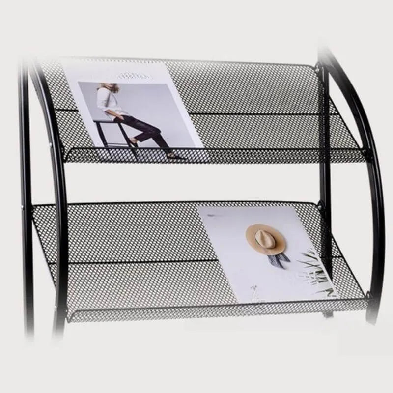 Modern Metal Etagere Bookcase with Open Back and Grid Shelves Imagen secundaria del producto