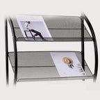 Modern Metal Etagere Bookcase with Open Back and Grid Shelves
