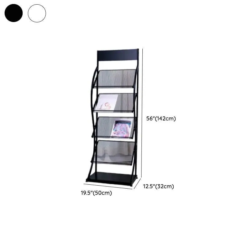 Modern Metal Etagere Bookcase with Open Back and Grid Shelves Dimensions