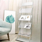 Modern Metal Etagere Bookcase with Open Back and Grid Shelves Main Product Image